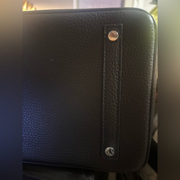 Black Leather Double Handle Handbag - Picture 12 of 15